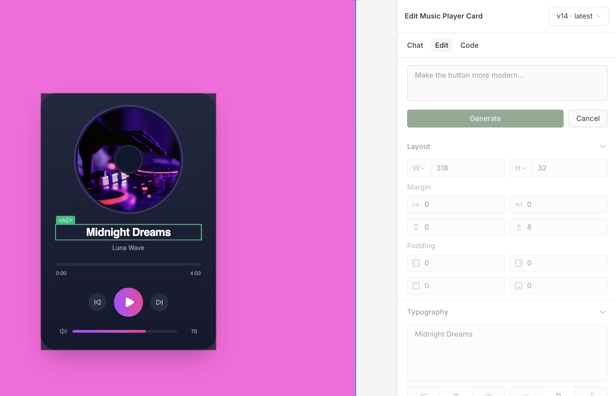 Precise AI edits in the visual editor