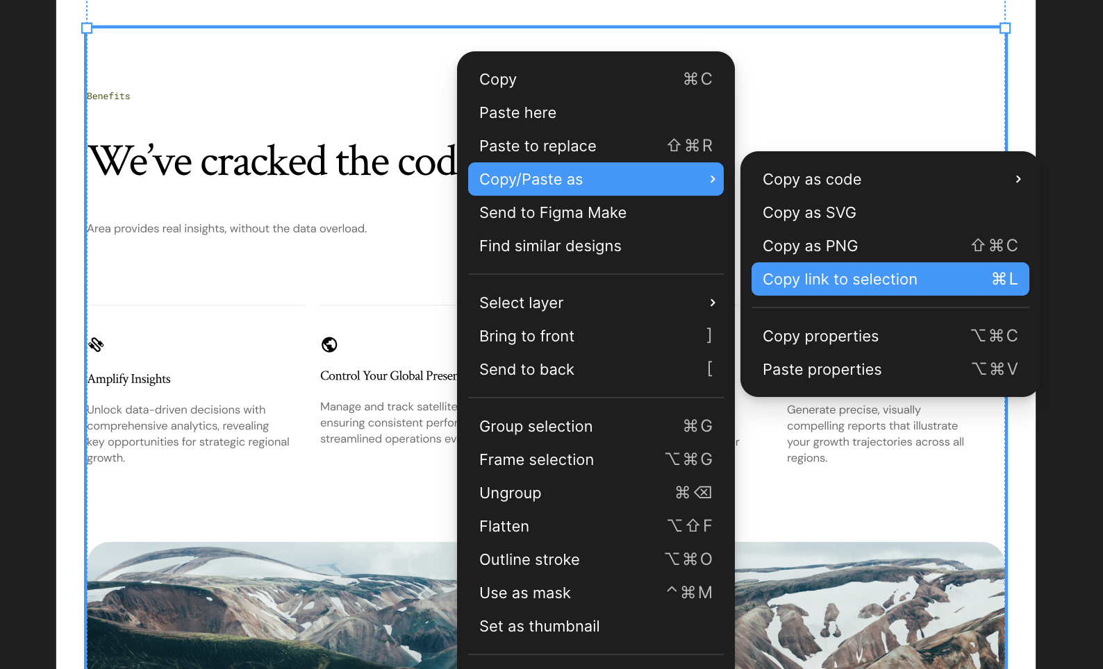 Copying a specific layer from Figma's layer panel