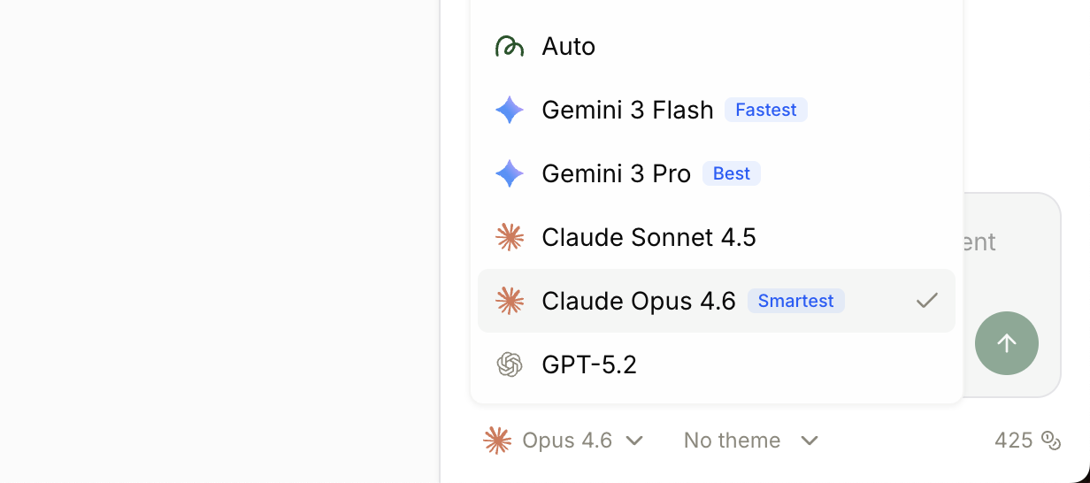 Claude Opus 4.6 now available in the MagicPath model selector
