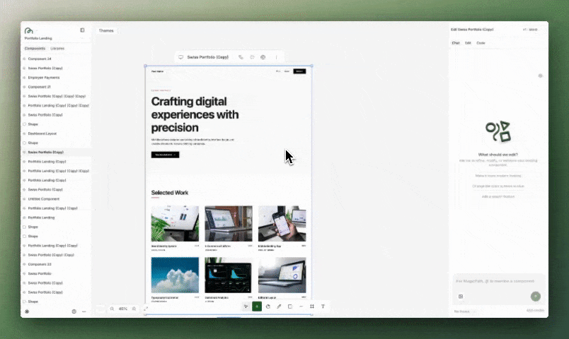 Creating design flows in MagicPath